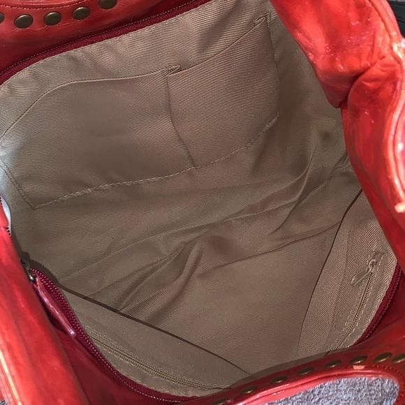 Faux Leather woven studded Large Clutch Purse in Wine Red - Picture 6 of 11